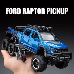 Diecast Model Ford Raptor F150 6x6 Without Bike 1/24