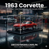 1963 Corvette Diecast Model 1:36 with Acrylic Frame diecastmodelcars.pk
