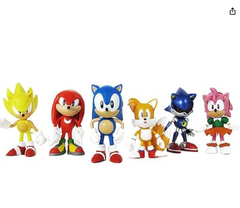 Sonic 3 Action Figure Pack of 6 Diecast Model Cars