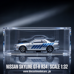 NISSAN GTR R34 SKYLINE with FRAME 1:32 diecastmodelcars.pk
