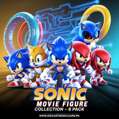 Sonic 3 Action Figure Pack of 6 Diecast Model Cars