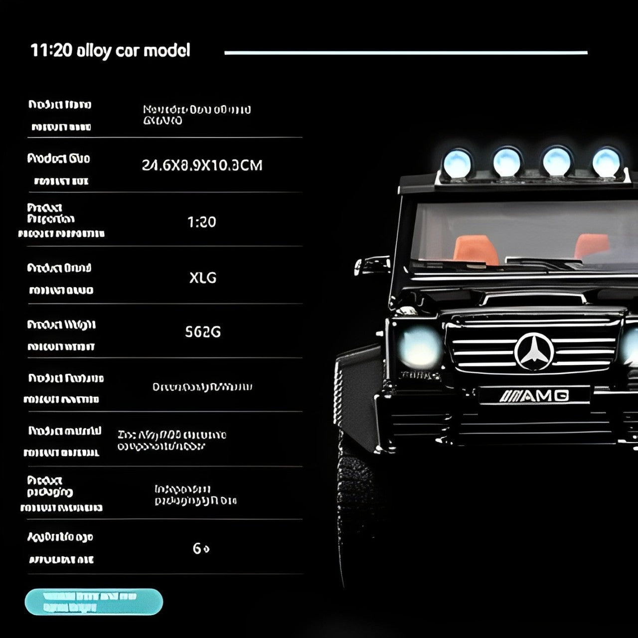 Diecast Model Mercedes G63 AMG 6x6 1/24