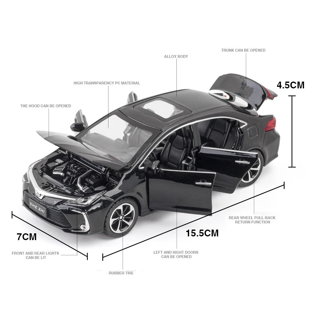Toyota Corolla Diecast Model with Acrylic Frame 1:32 diecastmodelcars.pk